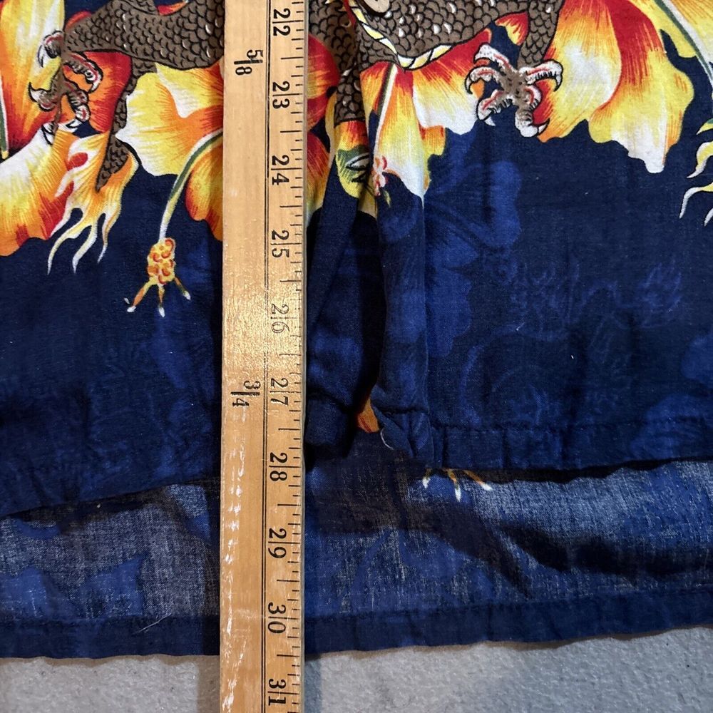 Vintage Kennington Ltd Hawaiian Dragon Flames Shirt Button Up‎ Mens XL Blue Red - Picture 5 of 7
